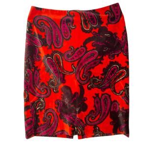 Vintage Talbots - Paisley Skirt Orange & Multi-Color